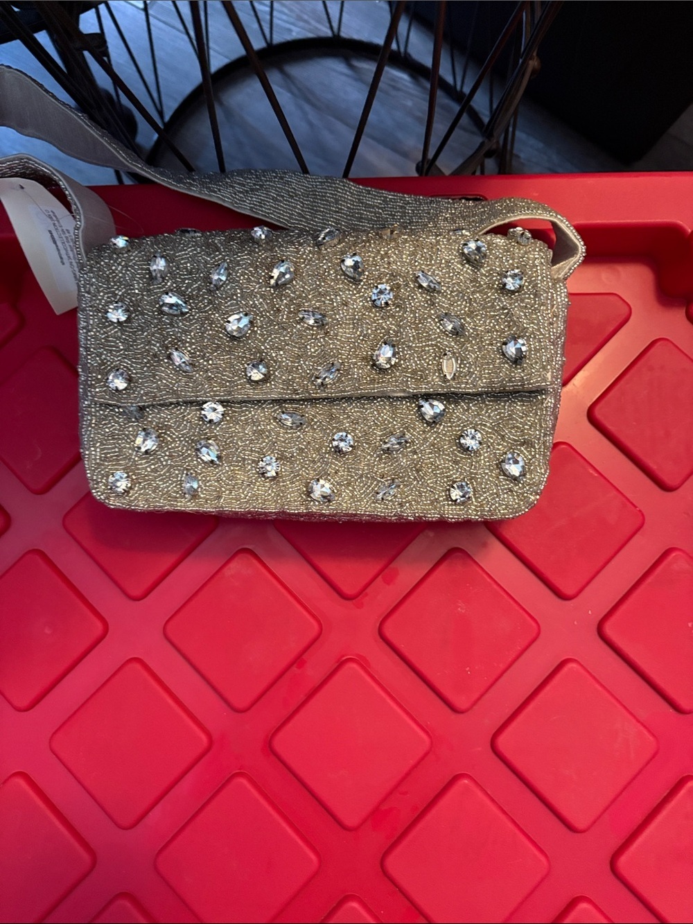 Embellished Bag in Silver and Gold